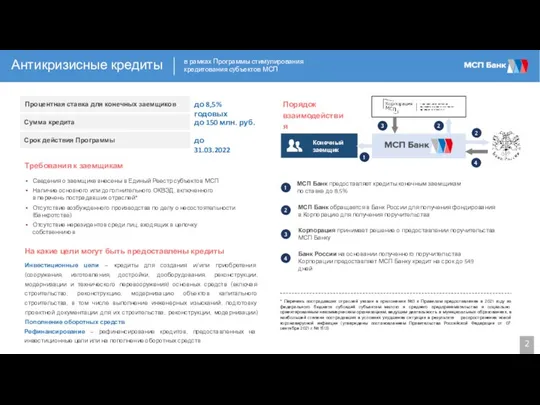 2 до 8,5% годовых до 150 млн. руб. Инвестиционные цели