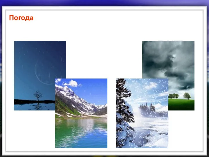 Погода –это состояние тропосферы в данном месте, в данное время