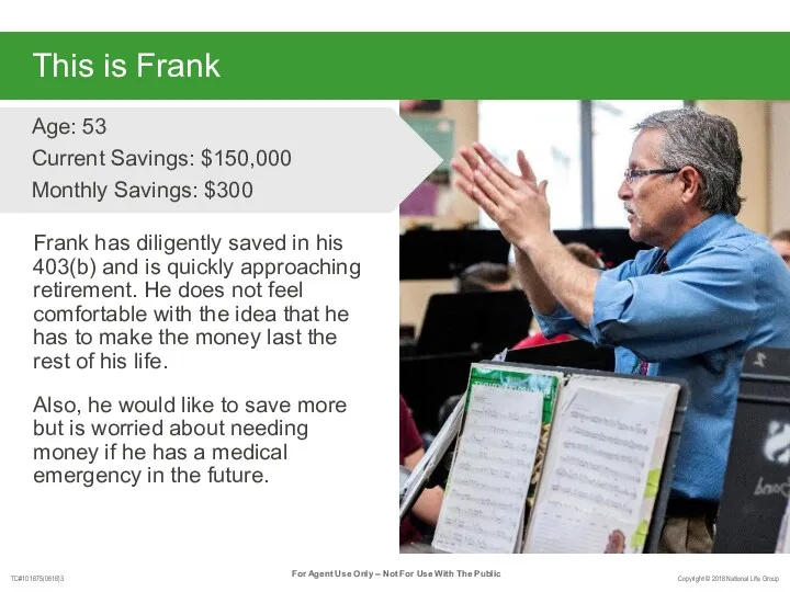 This is Frank Frank has diligently saved in his 403(b) and is quickly
