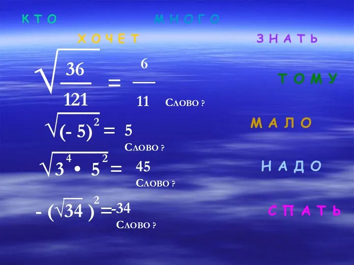 √ 121 ── = ─── 36 √(- 5) = ───