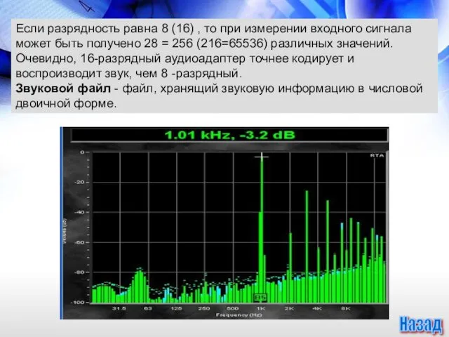 Если разрядность равна 8 (16) , то при измерении входного