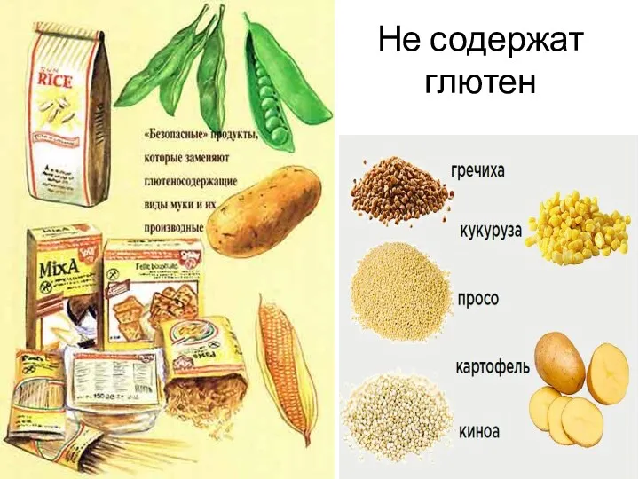 Не содержат глютен