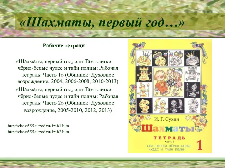 «Шахматы, первый год…» Рабочие тетради «Шахматы, первый год, или Там клетки чёрно-белые чудес