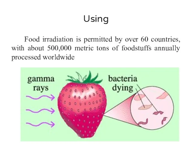 Using Food irradiation is permitted by over 60 countries, with