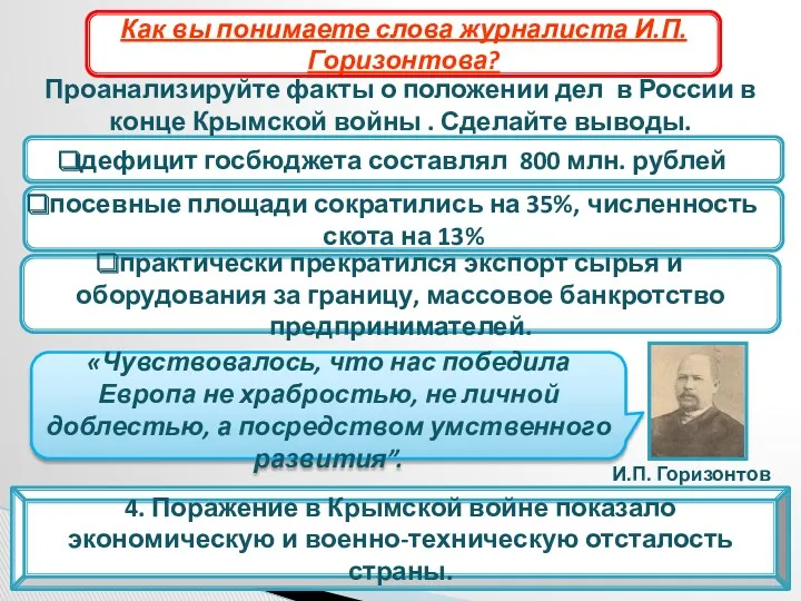 Причины отмены крепостного права дефицит госбюджета составлял 800 млн. рублей