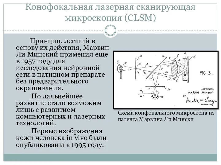 Конофокальная лазерная сканирующая микроскопия (CLSM) Принцип, легший в основу их