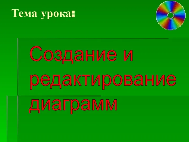 Тема урока: Создание и редактирование диаграмм