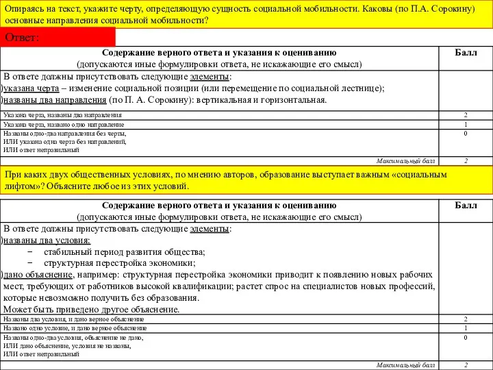 Опираясь на текст, укажите черту, определяющую сущность социальной мобильности. Каковы