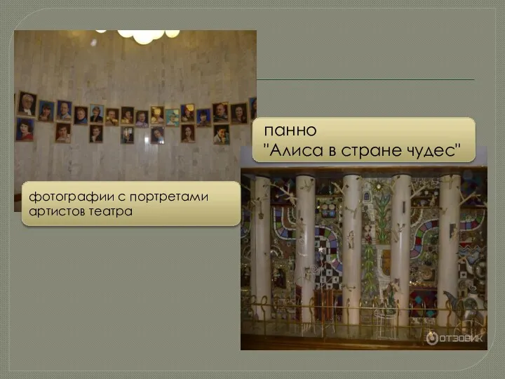 панно "Алиса в стране чудес" фотографии с портретами артистов театра