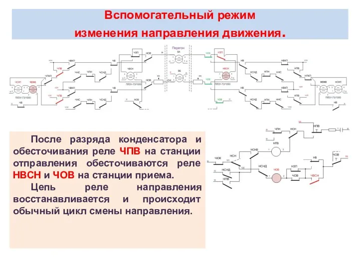 Вспомогательный режим изменения направления движения. После разряда конденсатора и обесточивания