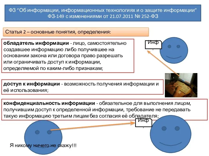 ФЗ “Об информации, информационных технологиях и о защите информации” ФЗ-149