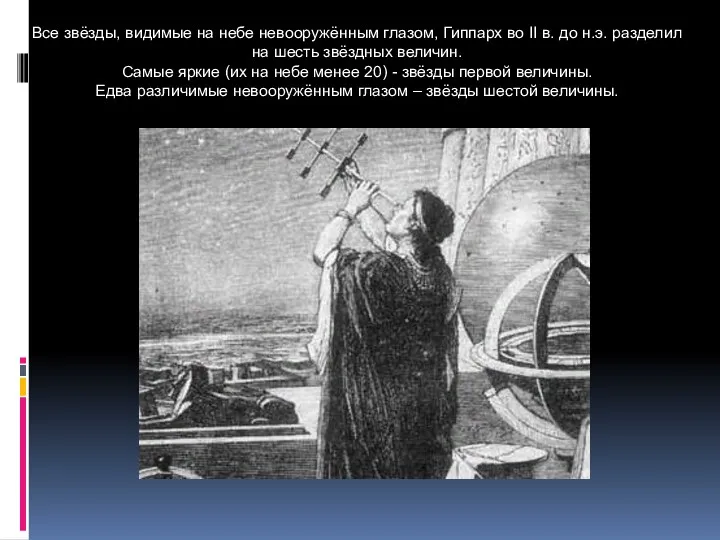 Все звёзды, видимые на небе невооружённым глазом, Гиппарх во II