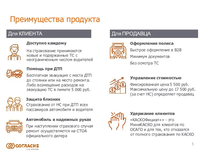 Преимущества продукта Защита близких Страхование от НС при ДТП всех