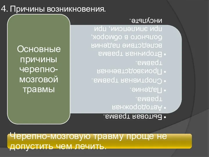 4. Причины возникновения.