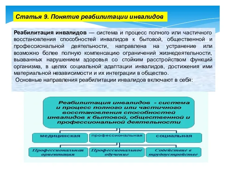 Реабилитация инвалидов — система и процесс полного или частичного восстановления