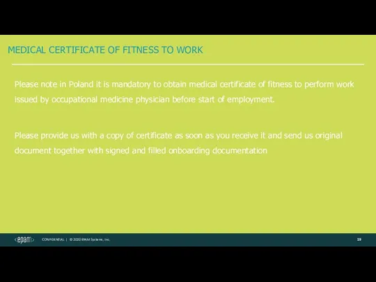 MEDICAL CERTIFICATE OF FITNESS TO WORK Please note in Poland