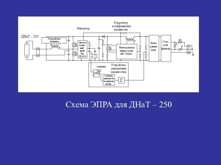 Схема ЭПРА для ДНаТ – 250