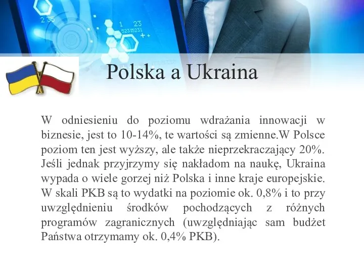 Polska a Ukraina W odniesieniu do poziomu wdrażania innowacji w