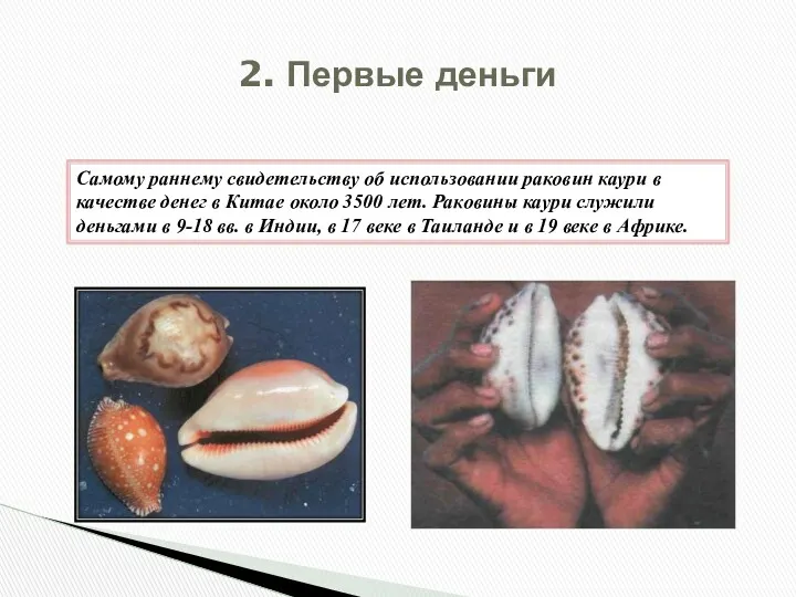 Самому раннему свидетельству об использовании раковин каури в качестве денег