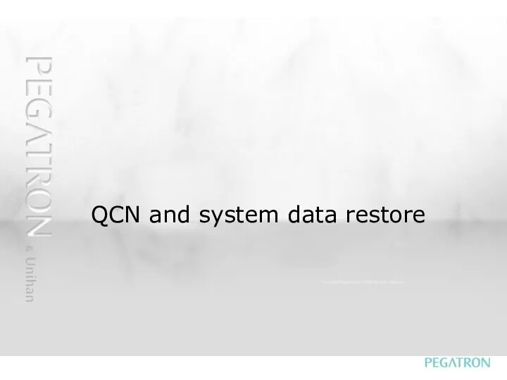 QCN and system data restore