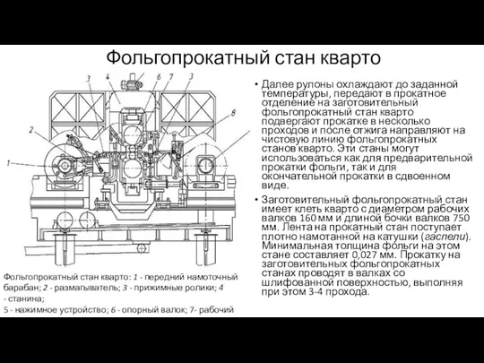 Фольгопрокатный стан кварто Далее рулоны охлаждают до заданной температуры, передают