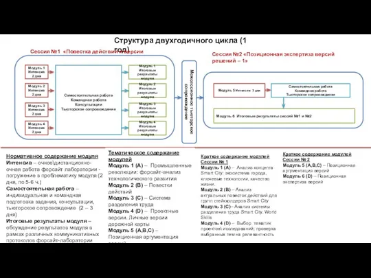 Структура двухгодичного цикла (1 год) Сессия №1 «Повестка действий и