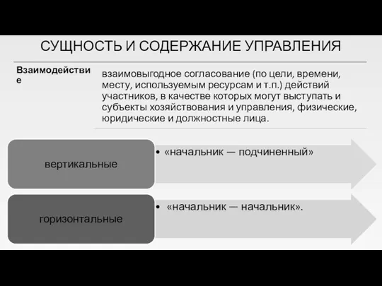 СУЩНОСТЬ И СОДЕРЖАНИЕ УПРАВЛЕНИЯ