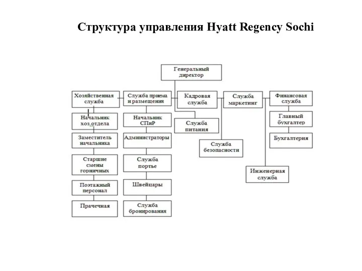 Cтруктура управления Hyatt Regency Sochi