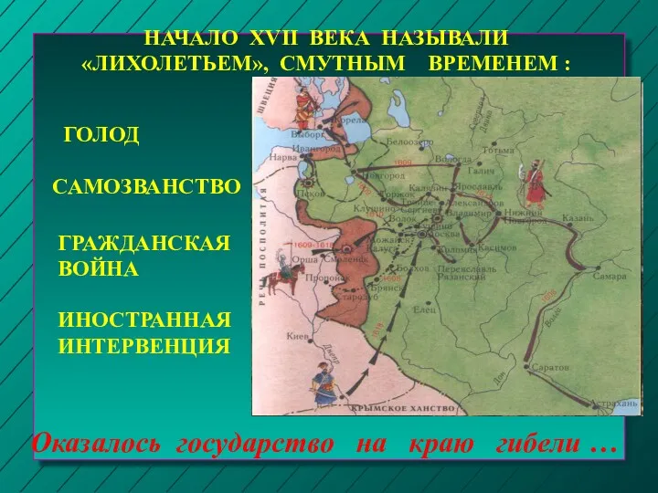 НАЧАЛО XVII ВЕКА НАЗЫВАЛИ «ЛИХОЛЕТЬЕМ», СМУТНЫМ ВРЕМЕНЕМ : ГОЛОД ГРАЖДАНСКАЯ