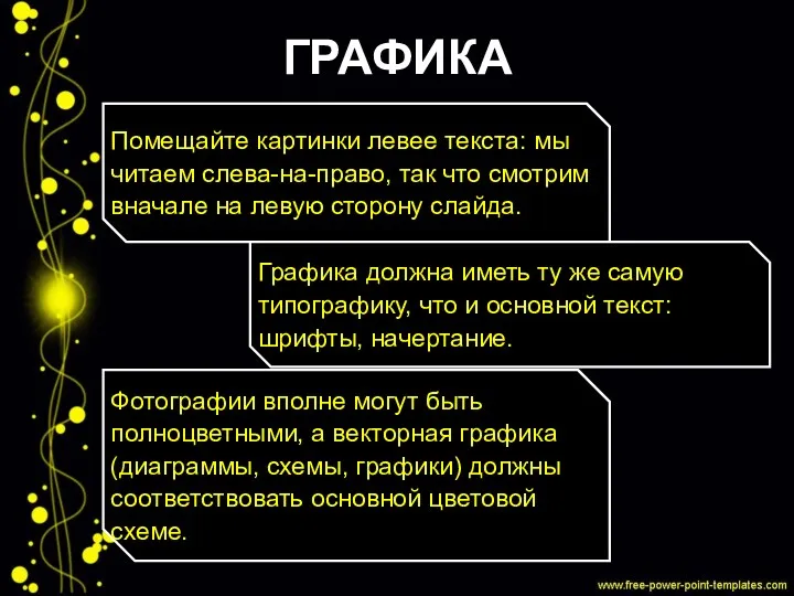 ГРАФИКА Помещайте картинки левее текста: мы читаем слева-на-право, так что