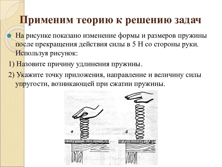 Применим теорию к решению задач На рисунке показано изменение формы