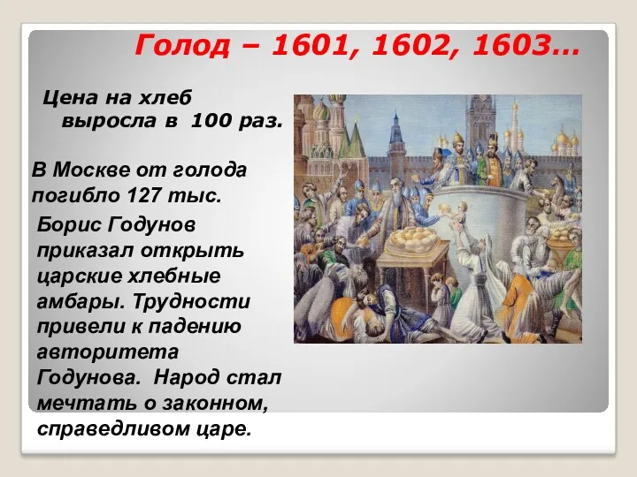 Голод – 1601, 1602, 1603… Цена на хлеб выросла в