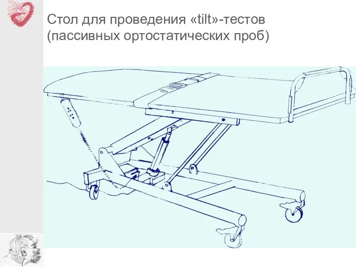 Стол для проведения «tilt»-тестов (пассивных ортостатических проб)