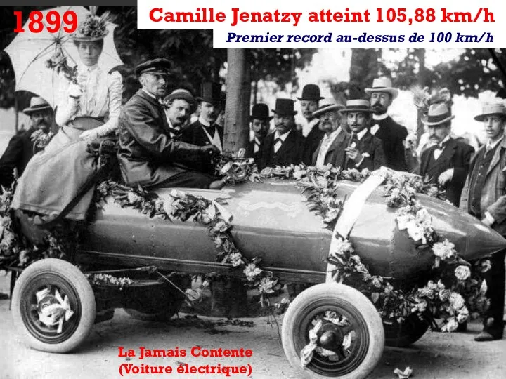 1899 La Jamais Contente (Voiture électrique) Premier record au-dessus de