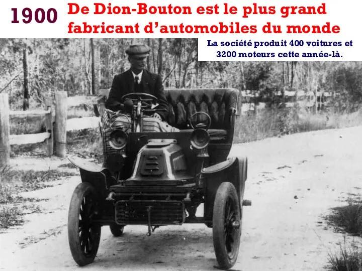 1900 La société produit 400 voitures et 3200 moteurs cette