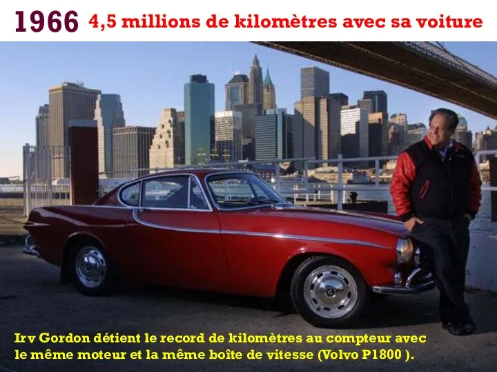 1966 4,5 millions de kilomètres avec sa voiture Irv Gordon