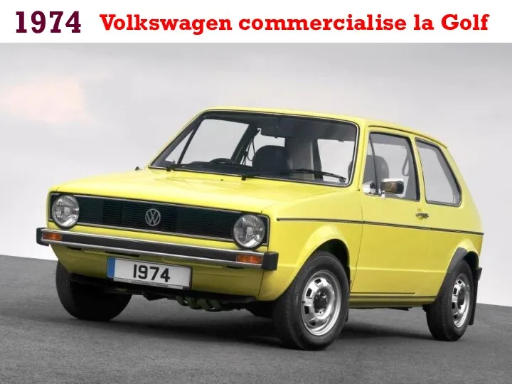 1974 Volkswagen commercialise la Golf