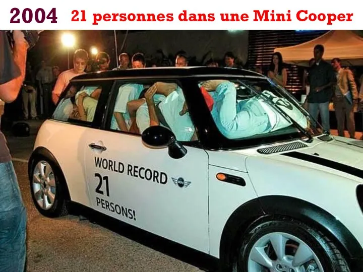 2004 21 personnes dans une Mini Cooper