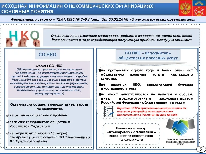 Организация осуществляющая деятельность, направленную: на решение социальных проблем развитие гражданского