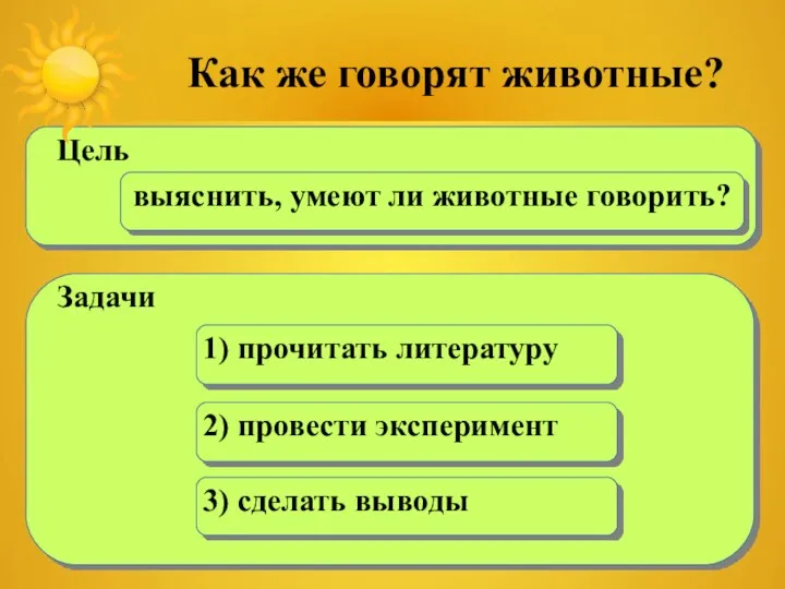 Как же говорят животные? Цель выяснить, умеют ли животные говорить?