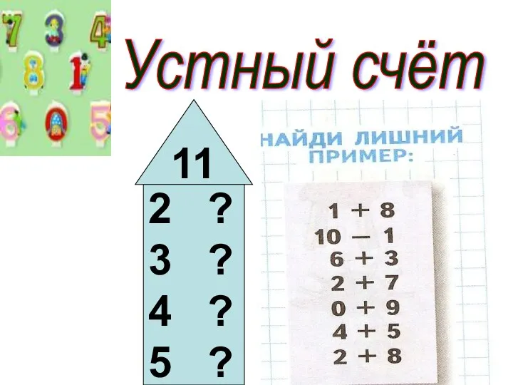 Устный счёт 11 2 ? 3 ? 4 ? 5 ?