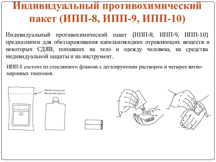 Индивидуальный противохимический пакет (ИПП-8, ИПП-9, ИПП-10) Индивидуальный противохимический пакет (ИПП-8,