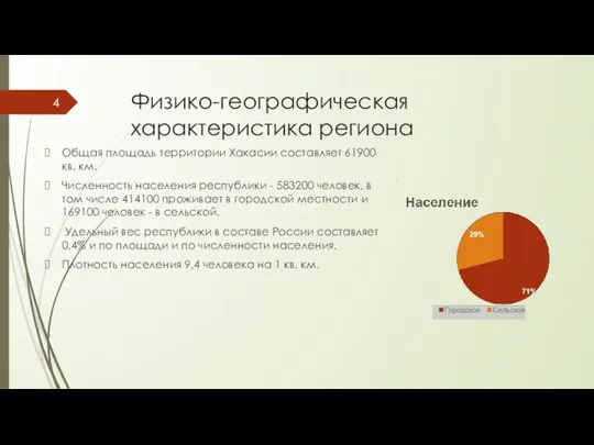 Физико-географическая характеристика региона Общая площадь территории Хакасии составляет 61900 кв.