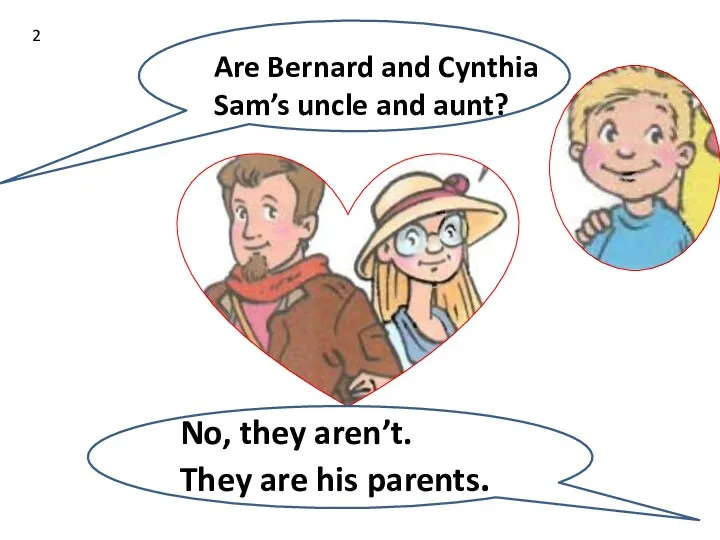 No, they aren’t. They are his parents. Are Bernard and Cynthia Sam’s uncle and aunt? 2