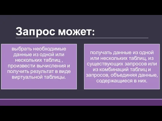 Запрос может: