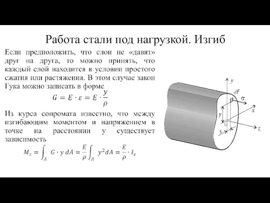 Работа стали под нагрузкой. Изгиб