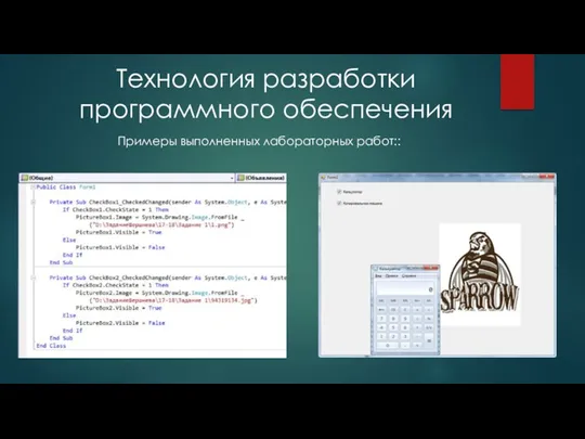 Технология разработки программного обеспечения Примеры выполненных лабораторных работ::