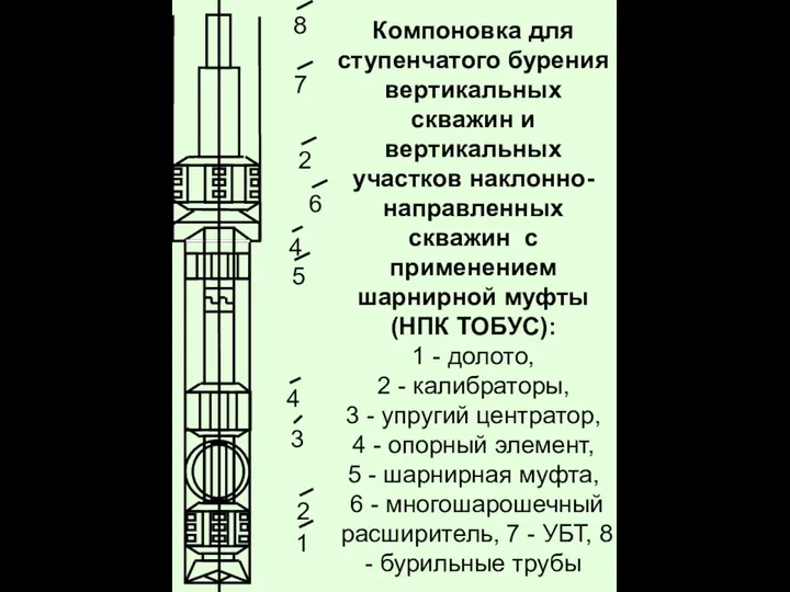 Компоновка для ступенчатого бурения вертикальных скважин и вертикальных участков наклонно-направленных