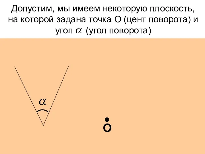 Допустим, мы имеем некоторую плоскость, на которой задана точка О