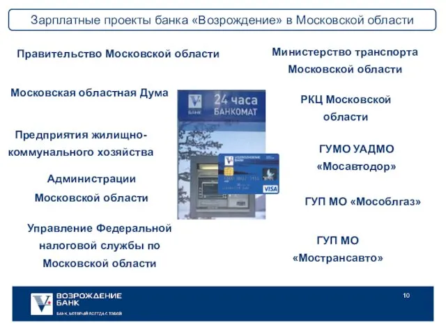 Зарплатные проекты банка «Возрождение» в Московской области РКЦ Московской области